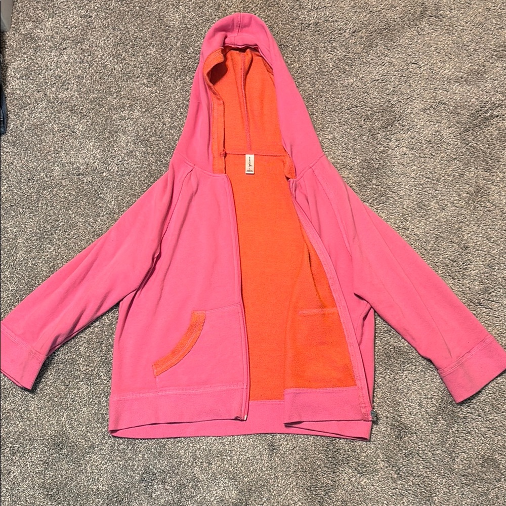 Teens Pink and Orange Hooded Jacket